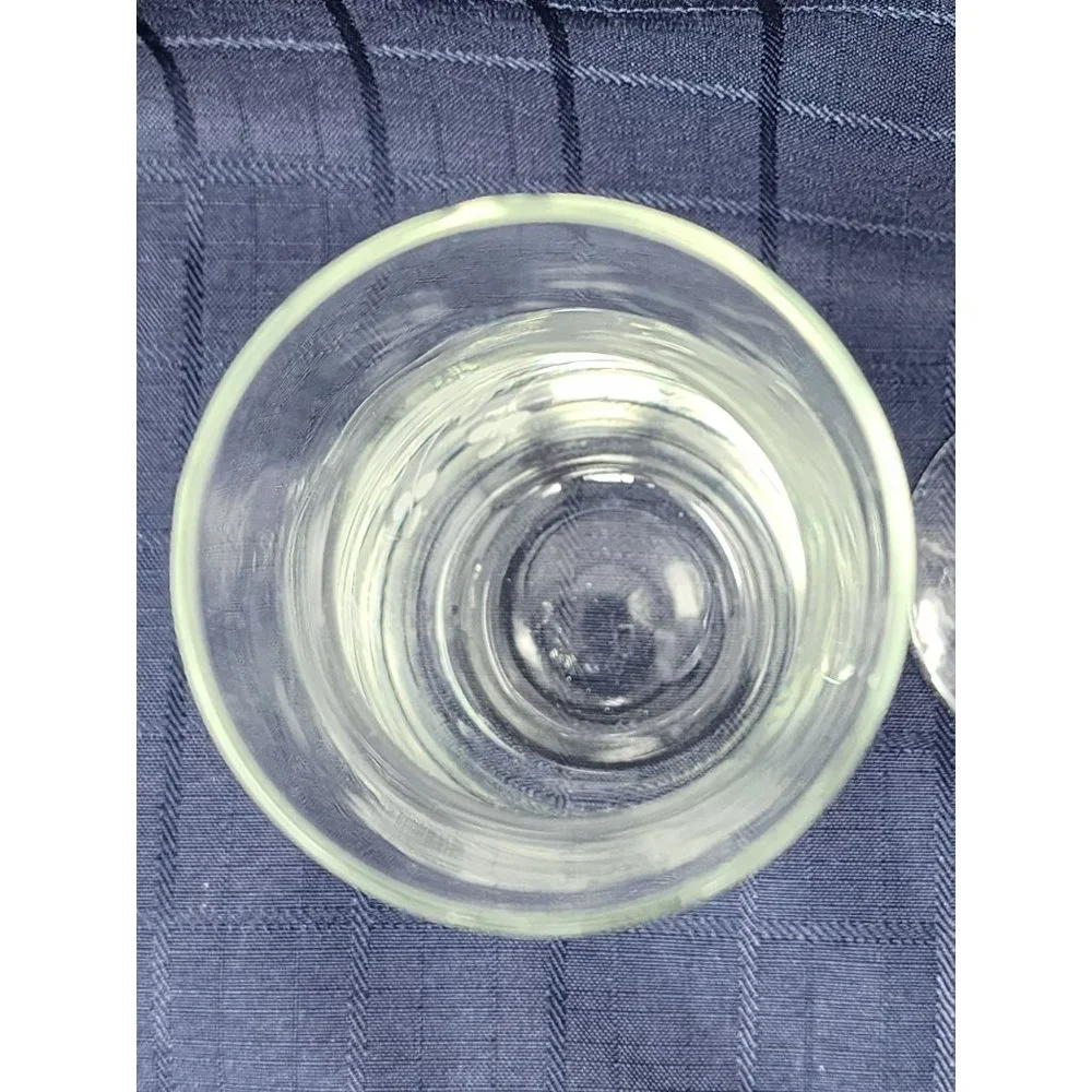 Vintage Leaves/Berries Etched Wine Glass‎ & Etched Flower/Leaves Glass Vase